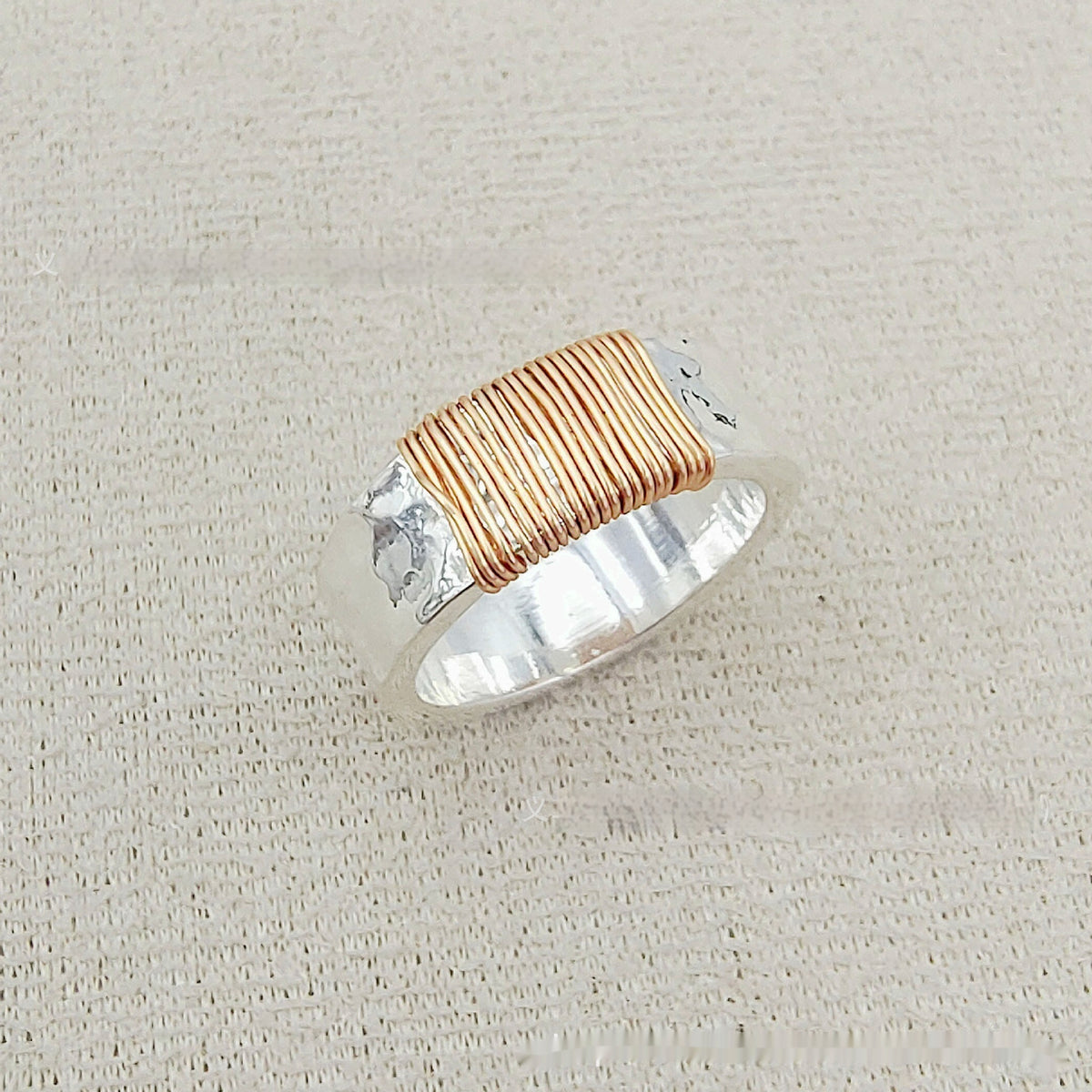 Ladies Vintage Ring Irregular Coil Simple Wide Face Ring