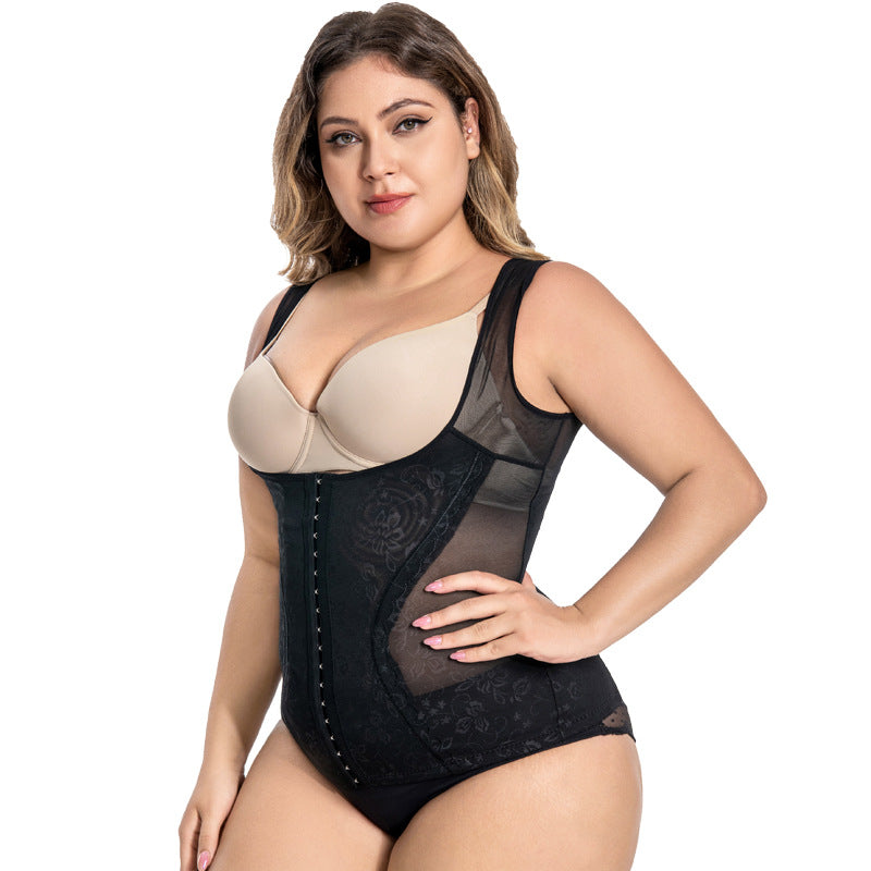 Body Corset Strong Belly Contracting And Posture Correction Breathable Mesh Belly Contracting Vest