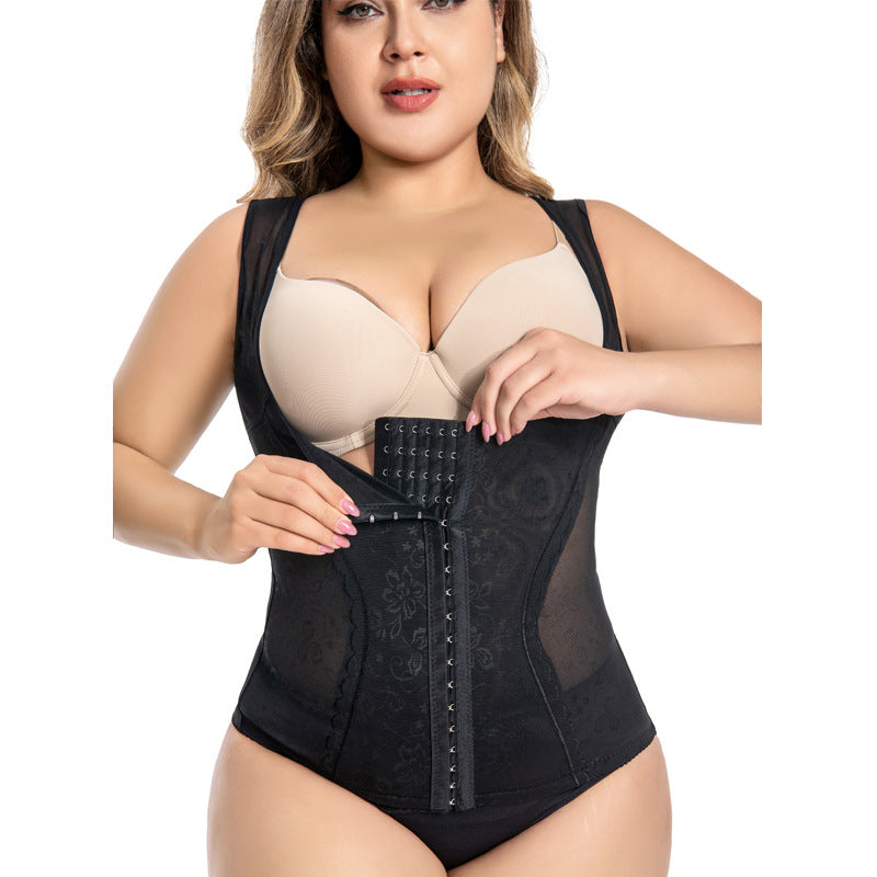 Body Corset Strong Belly Contracting And Posture Correction Breathable Mesh Belly Contracting Vest
