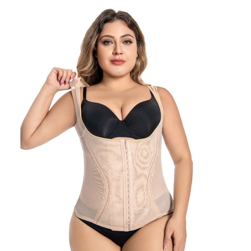Body Corset Strong Belly Contracting And Posture Correction Breathable Mesh Belly Contracting Vest