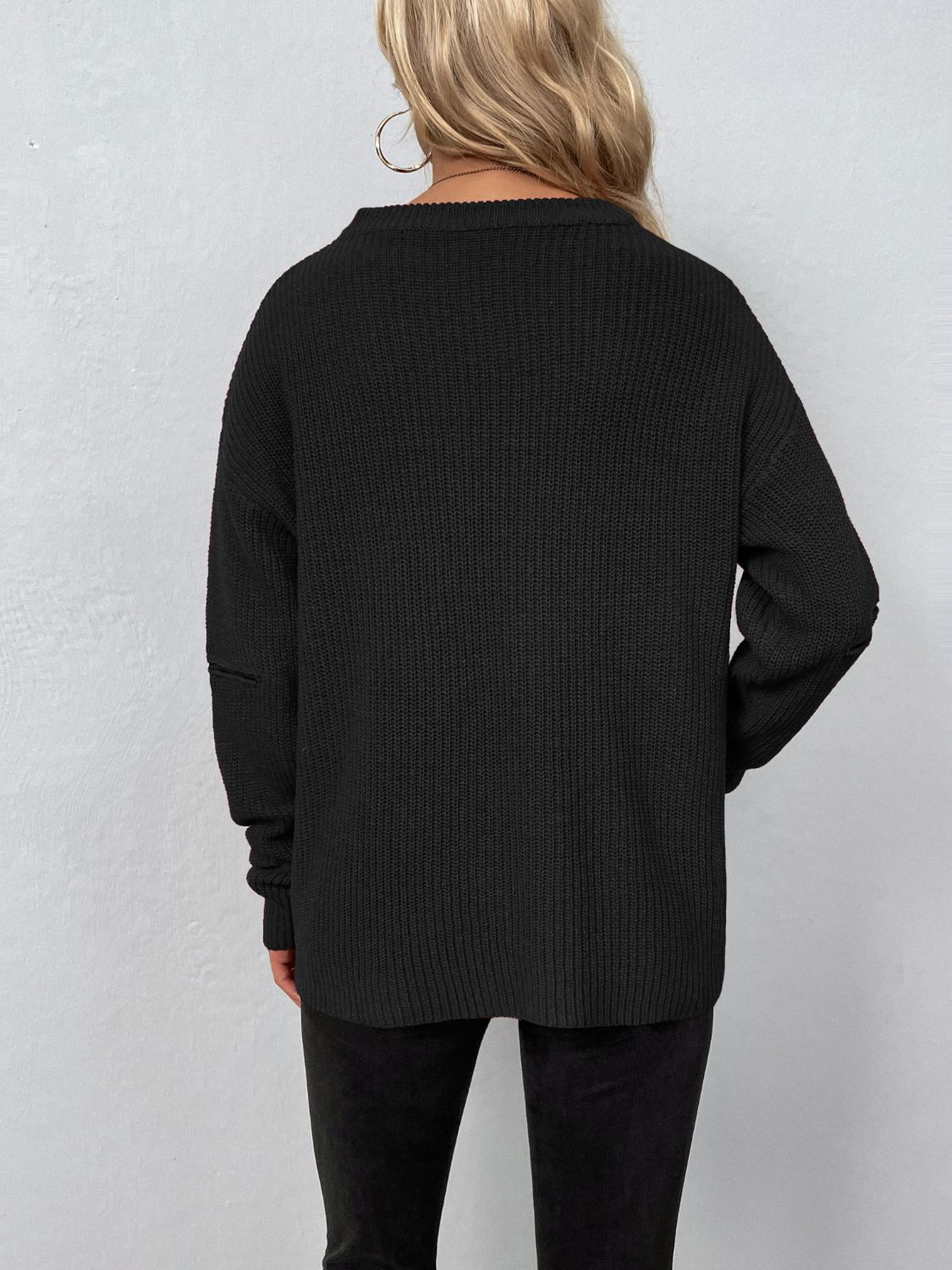 Distressed Zipped Sassy Sweater