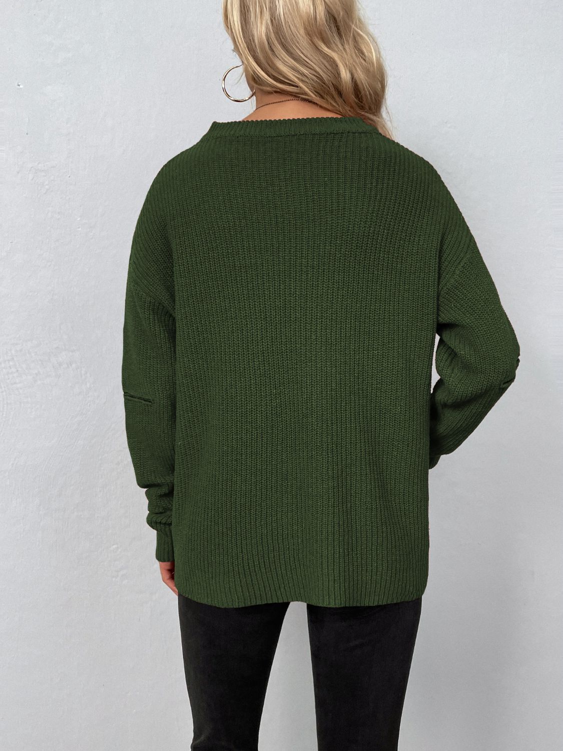 Distressed Zipped Sassy Sweater